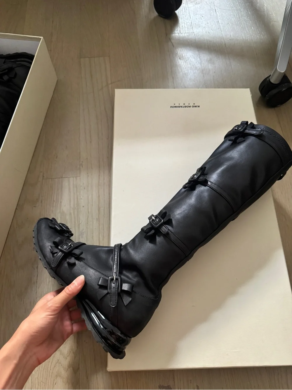 Kiko Kostadinov Black Ribbon High Tall Boots